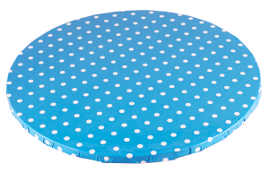 Podkład pod tort okrągły NIEBIESKI W KROPKI średnica 30cm