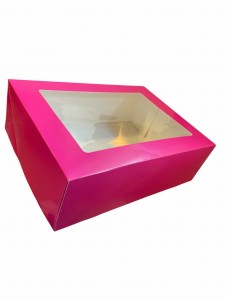 PUDEŁKO NA MUFFINKI + KRATOWNICA (12 GNIAZD) FUKSJA /zgrzewka 25szt.