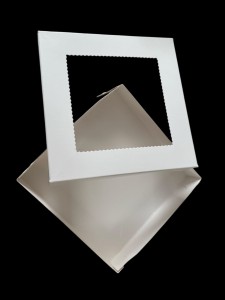 Pudełko na pierniczki, ciastka 15x15x3cm z oknem białe 25szt./zgrzewka