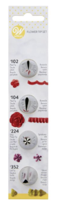 WILTON DECORATING TIP SET FLOWER #102, #104, #224, #352