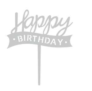 Happy Birthday szarfa SREBRNY