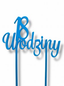 TOPPER 3D "18 URODZINY" NIEBIESKI 