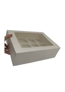 PUDEŁKO NA MUFFINKI + KRATOWNICA (12 GNIAZD) BIAŁE /zgrzewka 25szt.