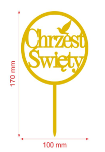 TOPER AKRYLOWY ZŁOTY "CHRZEST ŚWIĘTY" #3